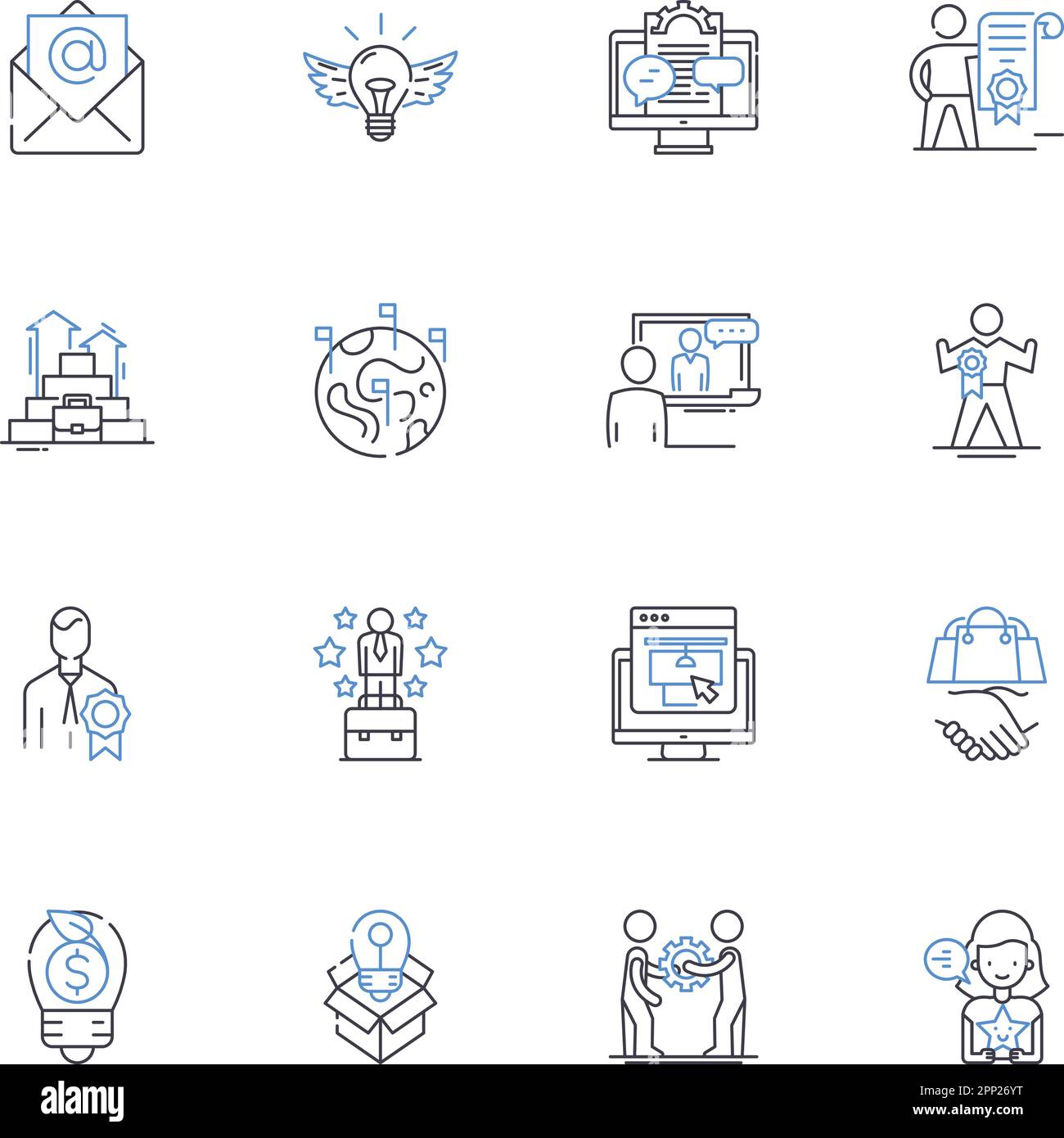 Segmentation concept line icons collection. Market, Demographics, Psychographics, Behavior, Segments, Niche, Targeting vector and linear illustration Stock Vector