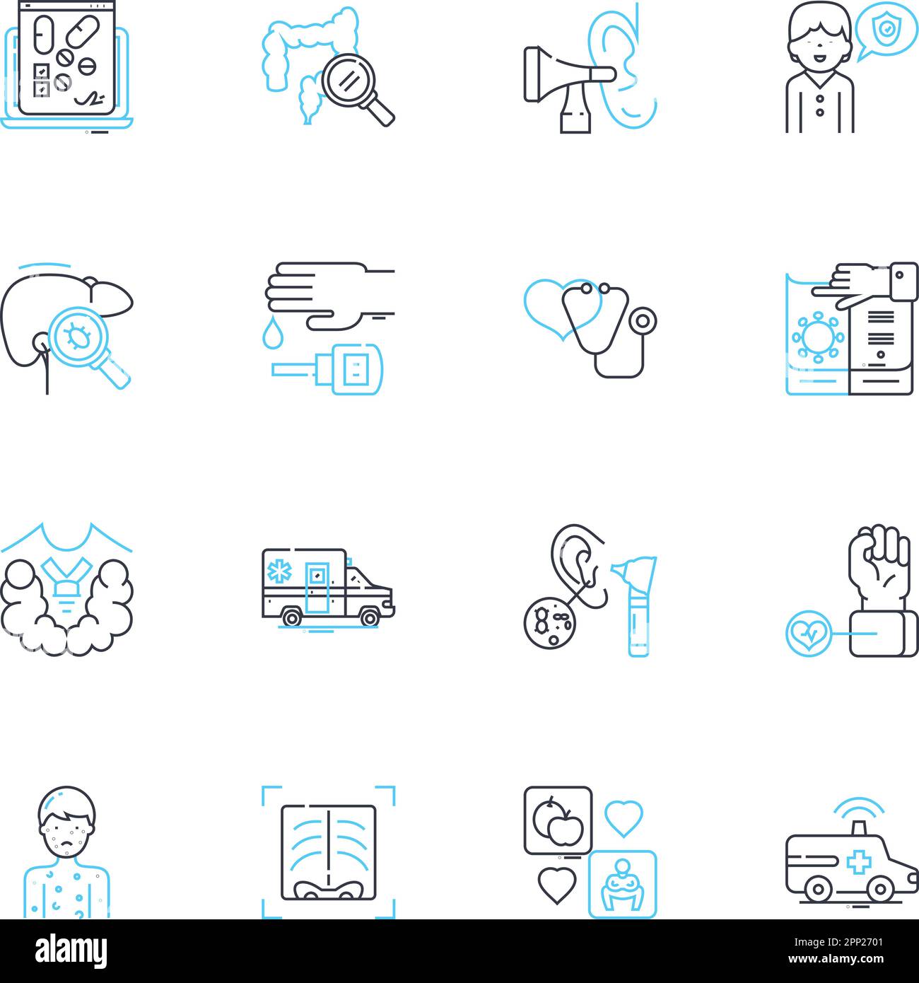 Health center linear icons set. Wellness, Fitness, Nutrition