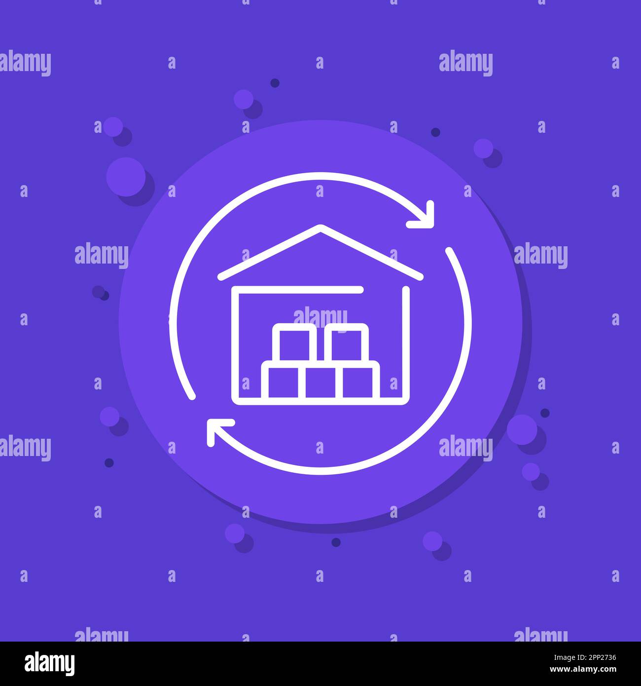 restock icon with a warehouse, line vector Stock Vector Image & Art Alamy