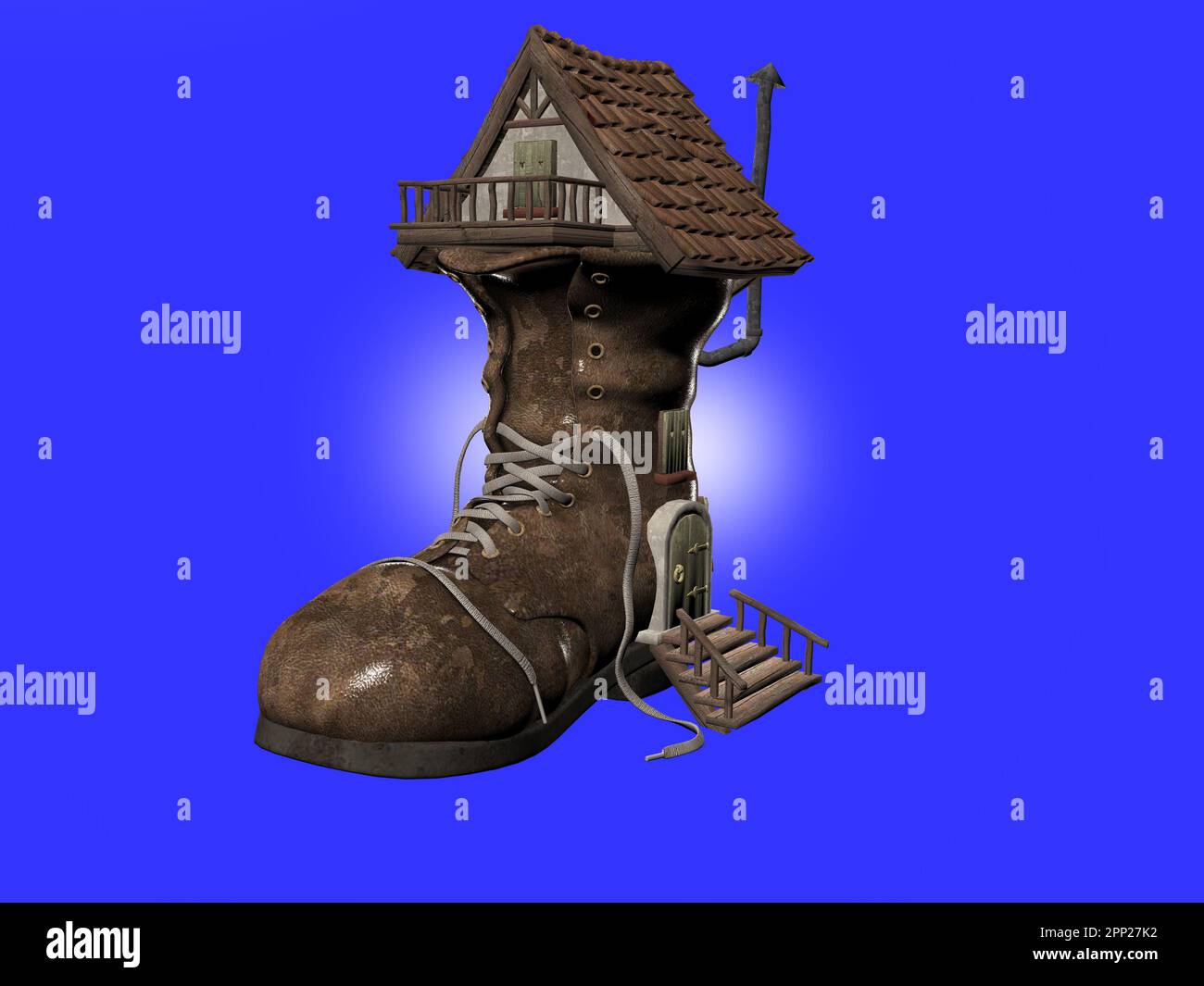 Ilustrated 3d of the fairy tale shoe house Stock Photo Alamy