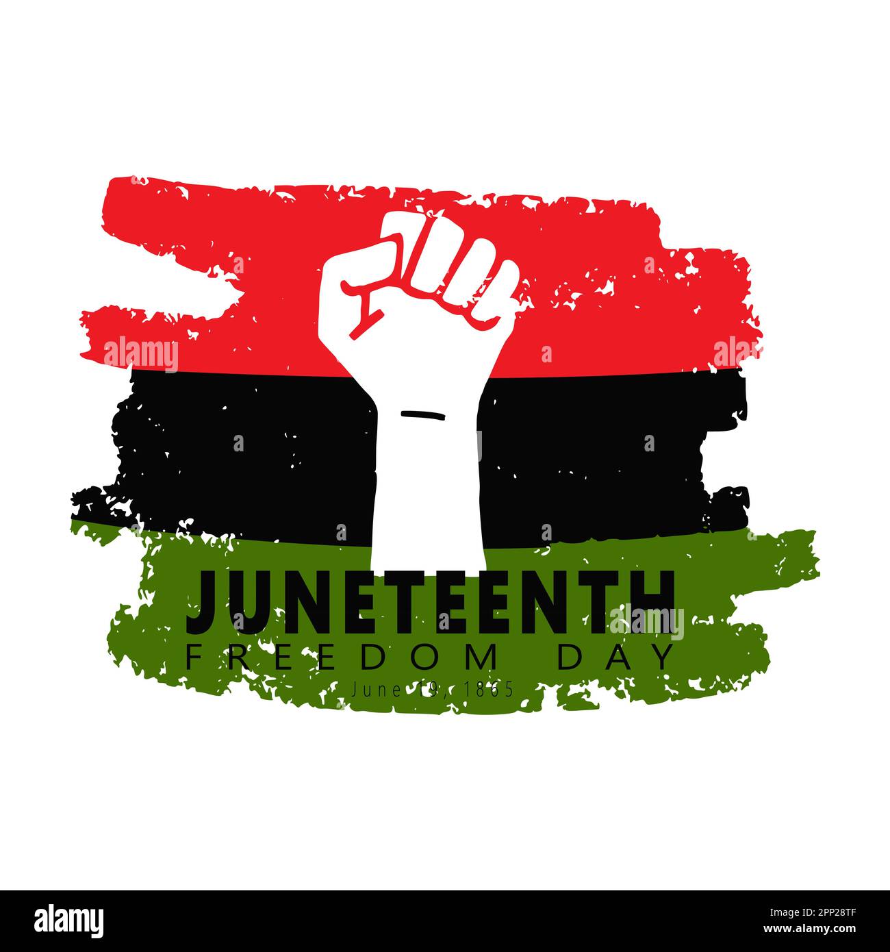 freedom day. Textured Clenched fist, raised black hand on