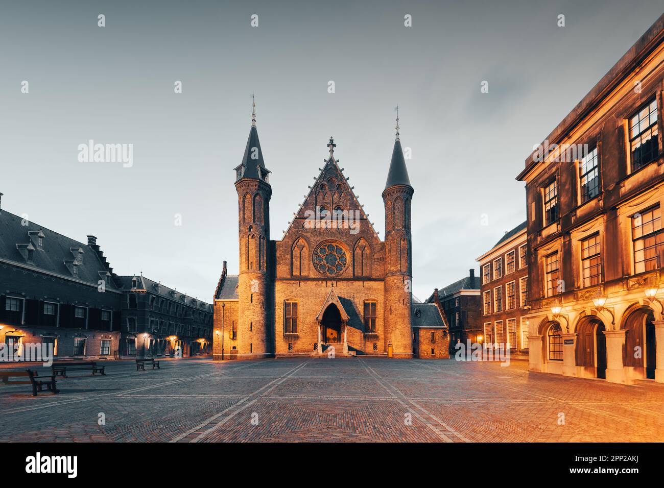 The Hague, Netherlands at the Ridderzaal in the morning time. Stock Photo