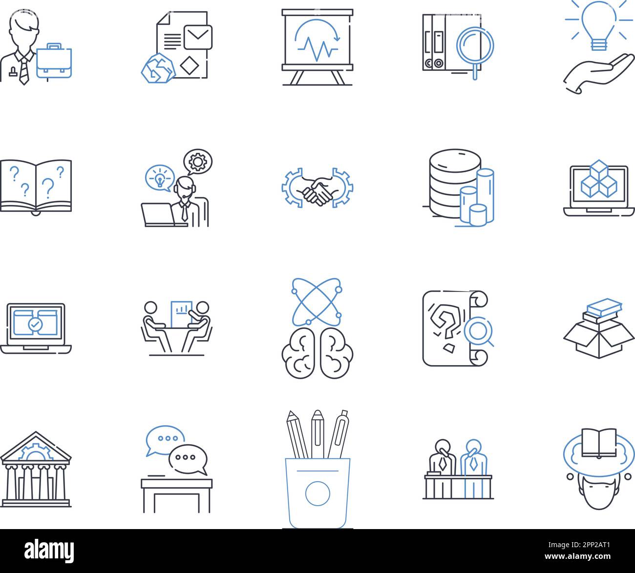 Strategic planning line icons collection. Vision, Strategy, Goal ...