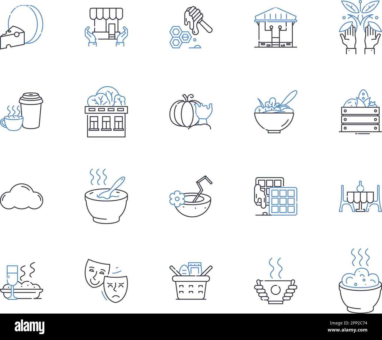 Tea house line icons collection. Herbal, Earl Grey, Oolong, Jasmine, Matcha, Darjeeling, Chai vector and linear illustration. Rooibos,White,Black Stock Vector