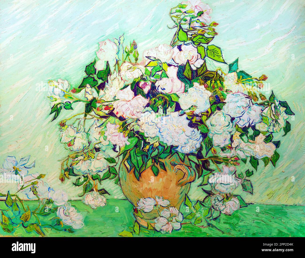 Roses, Vincent Van Gogh Painting, 1890 Stock Photo