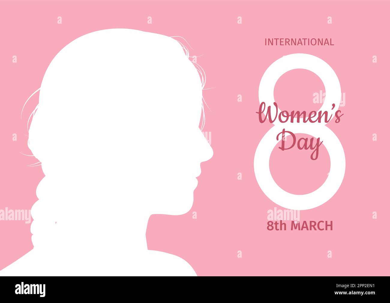 Elegant background for international womens day with silhouette of