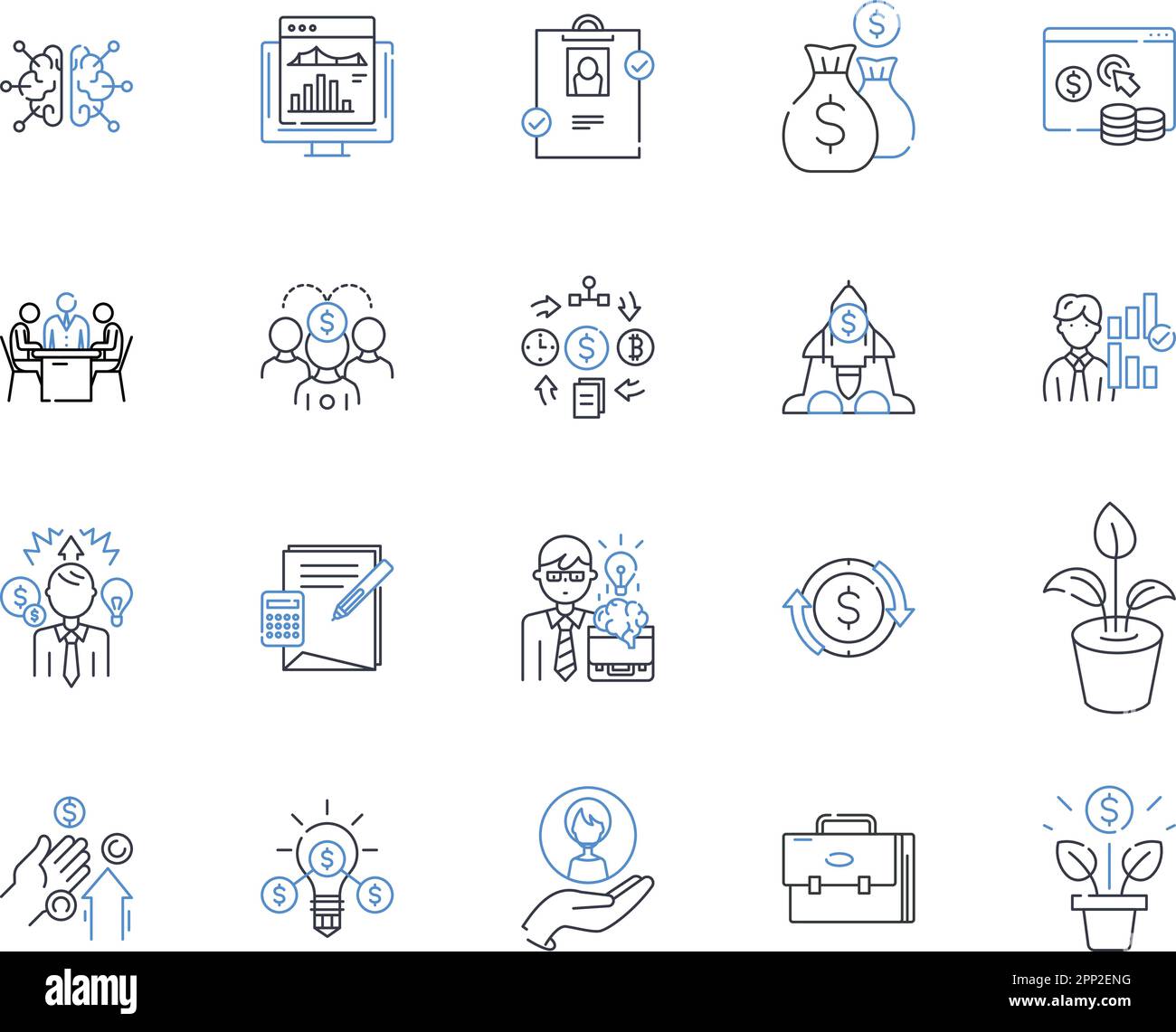 Cost accounting line icons collection. Budgeting, Analysis, Allocation, Costing, Cost-benefit, Inventory, Management vector and linear illustration Stock Vector