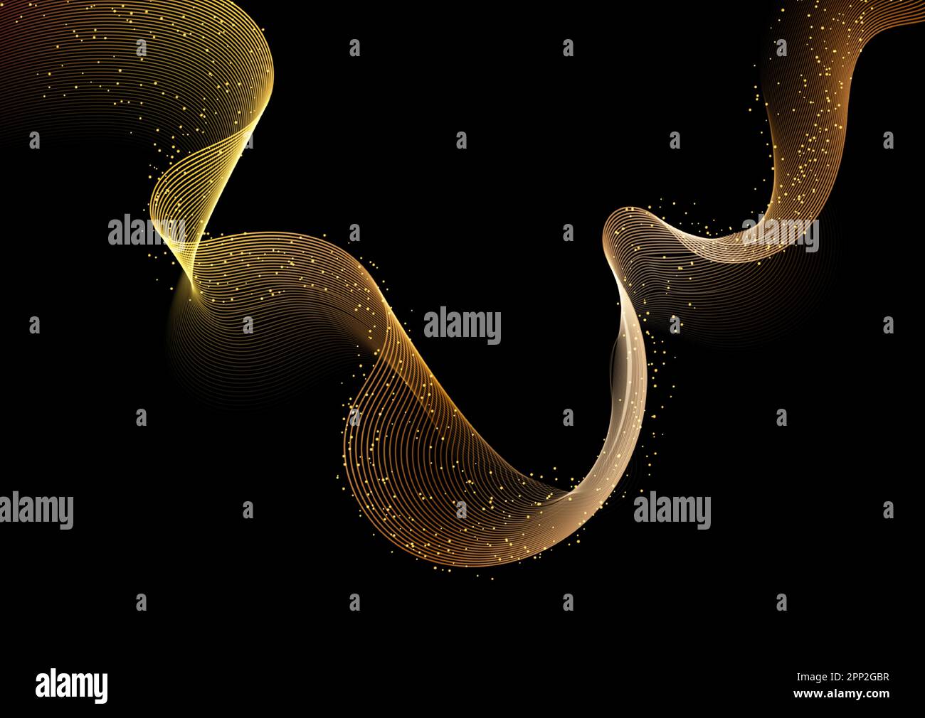 Abstract background with golden flowing waves design Stock Vector Image ...