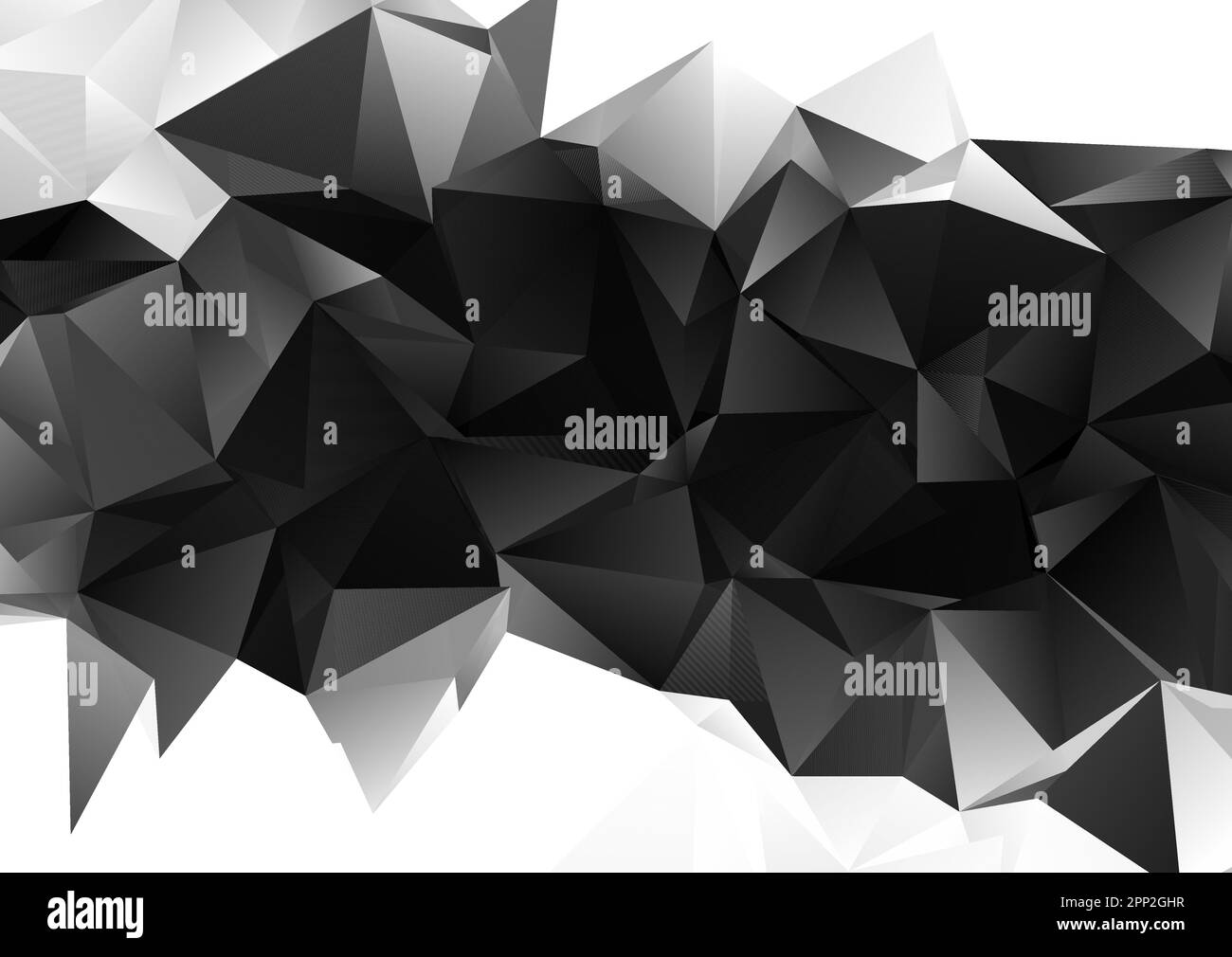 Abstract low poly background design in black and white colours Stock Vector