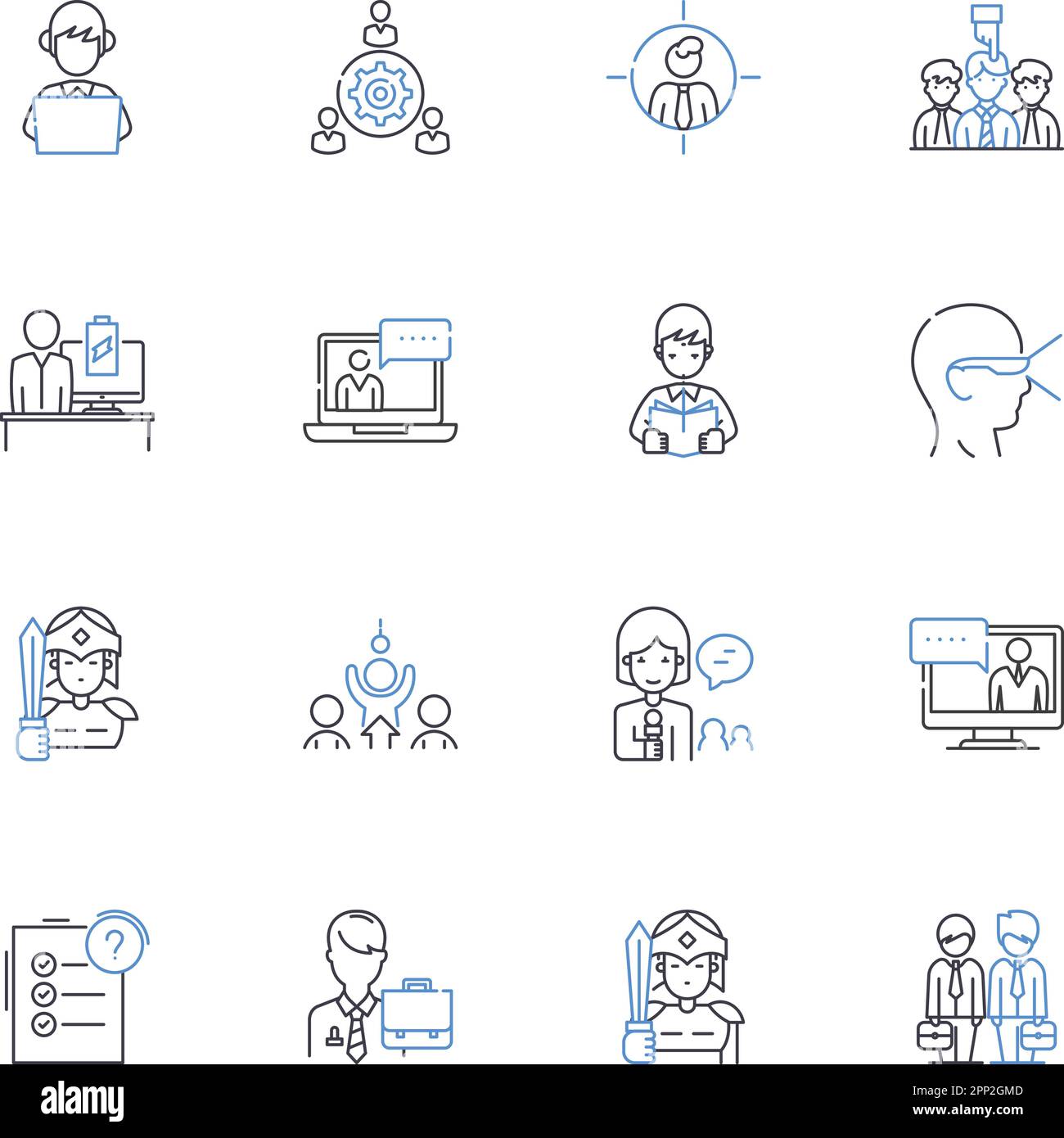 Executive line icons collection. Decision-making, Leadership ...
