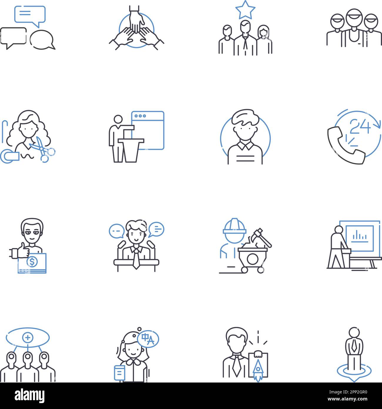 Technicians line icons collection. Repair, Installation, Maintenance ...