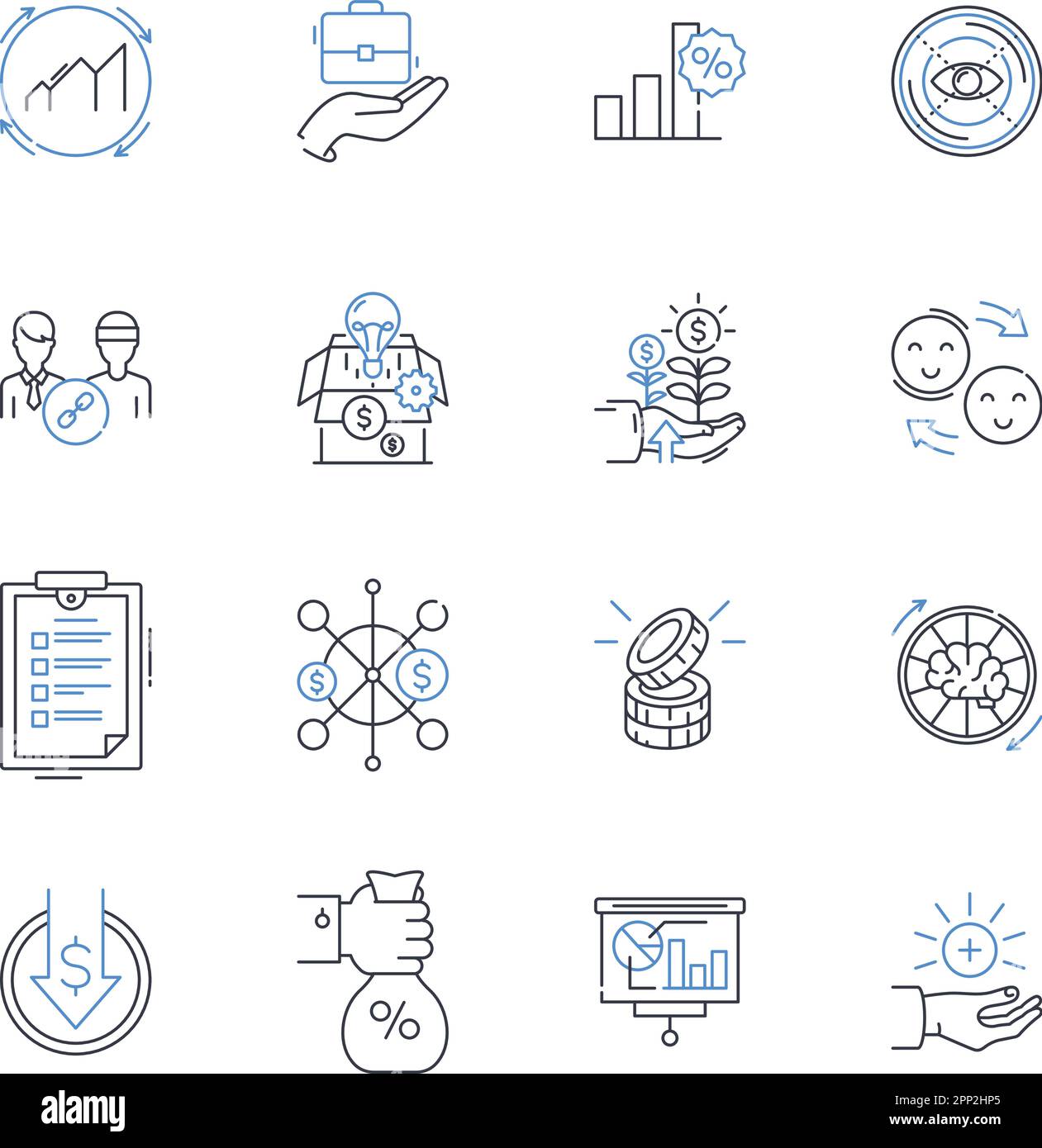 Risk planning line icons collection. Assessment, Mitigation, Management, Contingency, Analysis, Prevention, Response vector and linear illustration Stock Vector