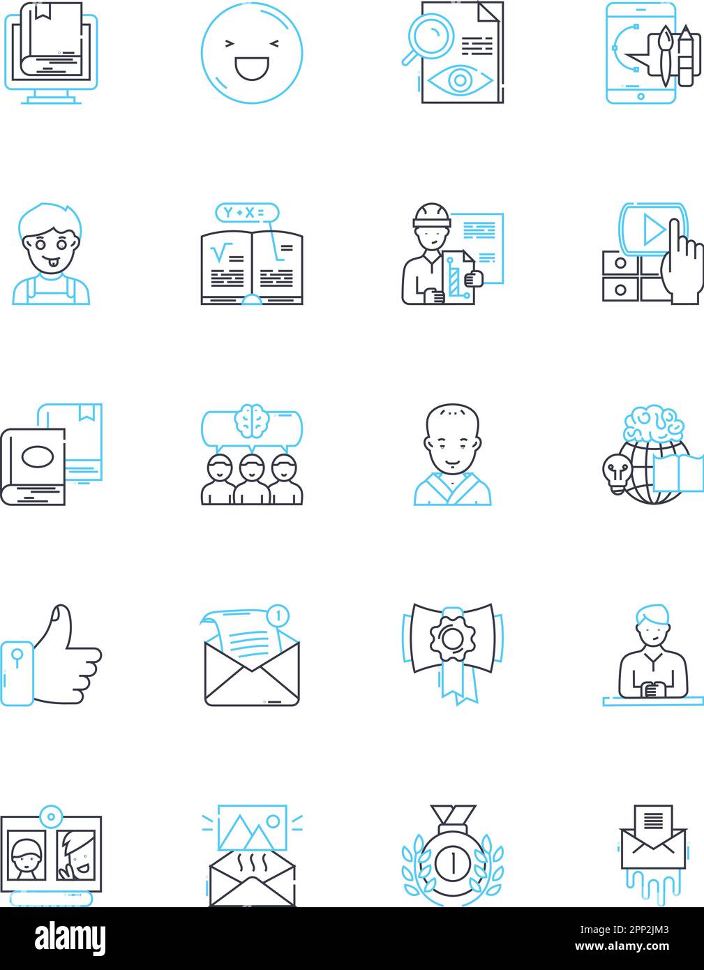 Summit linear icons set. Attainment, Acme, Pinnacle, Summitting ...