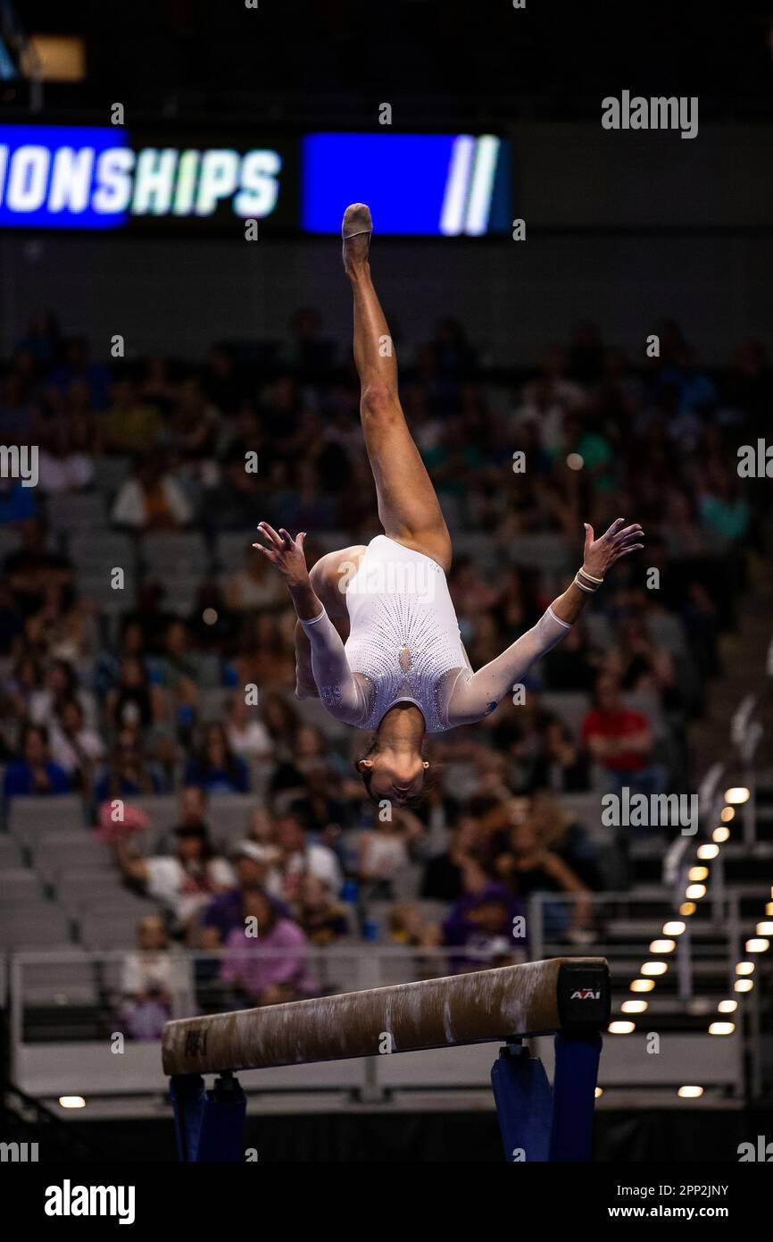 FORT WORTH, TX - APRIL 15: University Of Florida Gymnast Ellie Lazzari ...