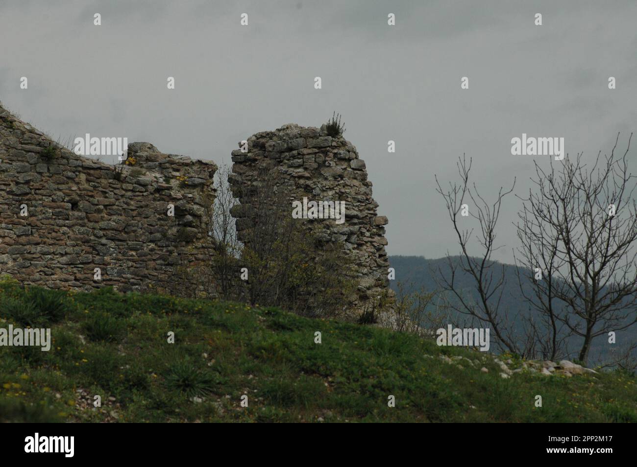 Part of the Castle of Assisi in collapse Stock Photo