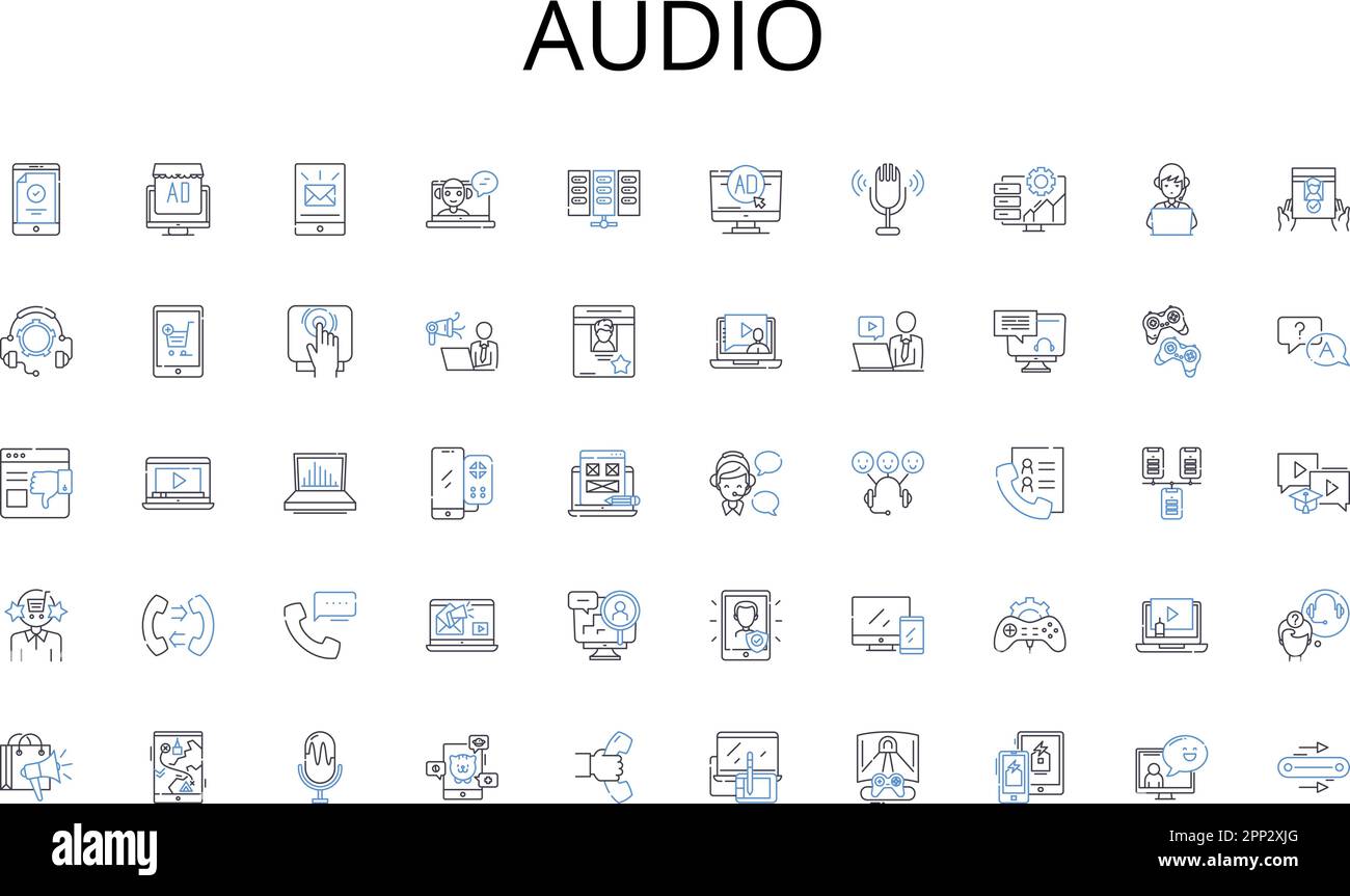 Audio line icons collection. Shipment, Logistics, Port, Export, Import ...