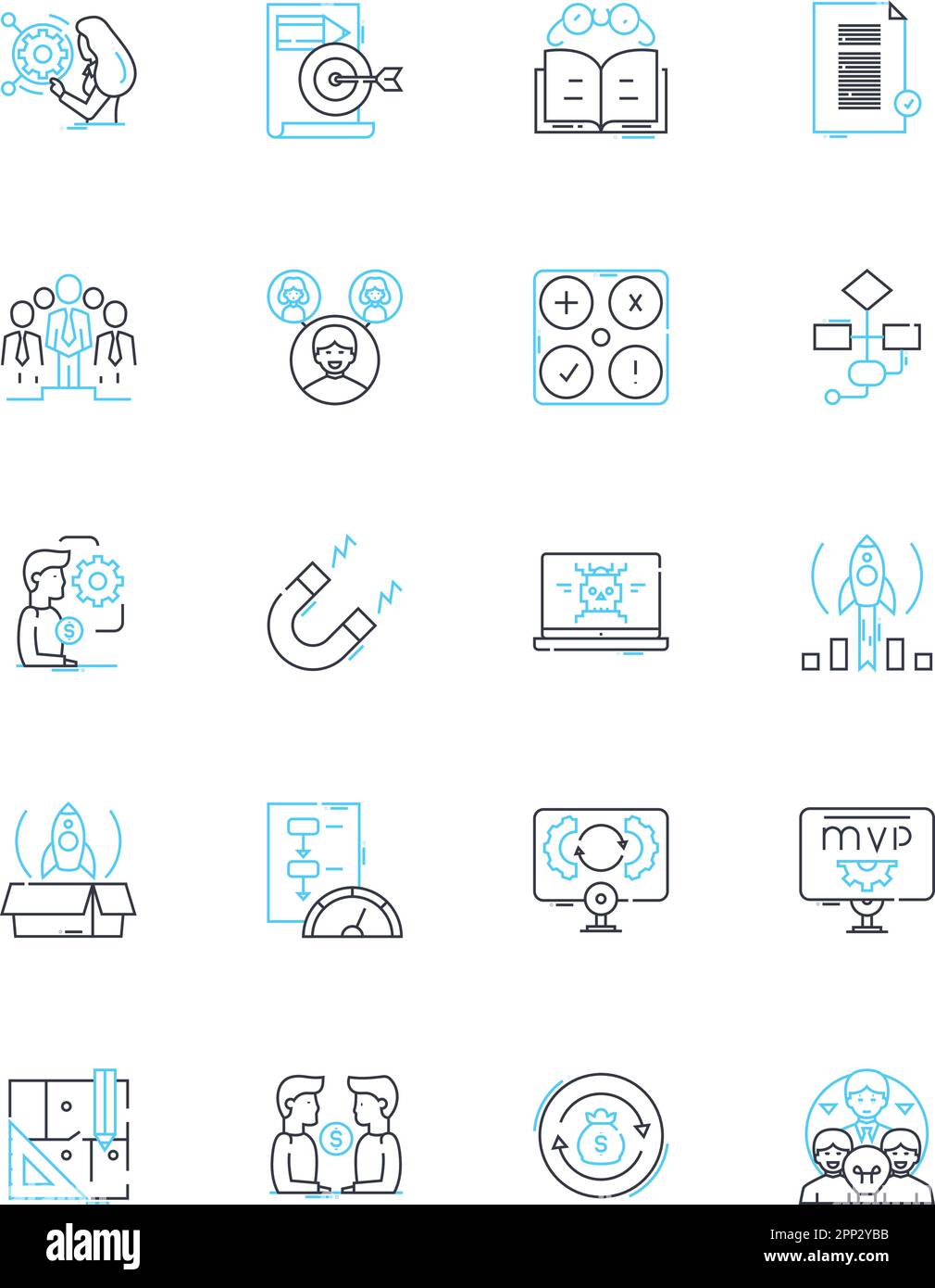 Smart design linear icons set. Innovative, Intuitive, Efficient