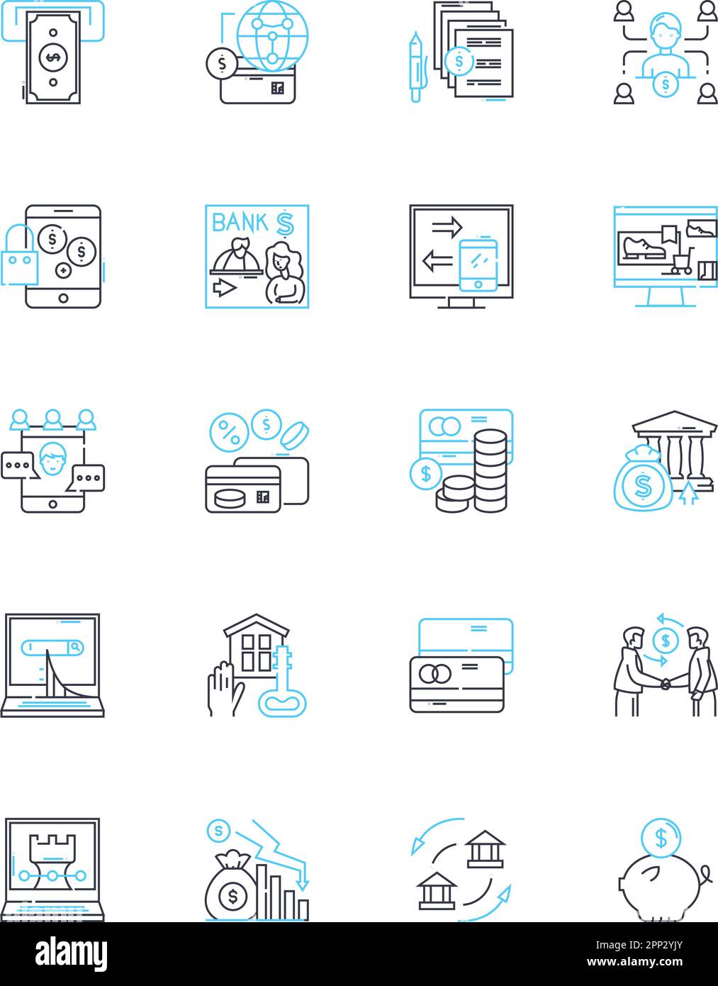 Asset direction linear icons set. Orientation, Positioning, Alignment, Tracking, Location, Placement, Eventualism line vector and concept signs Stock Vector