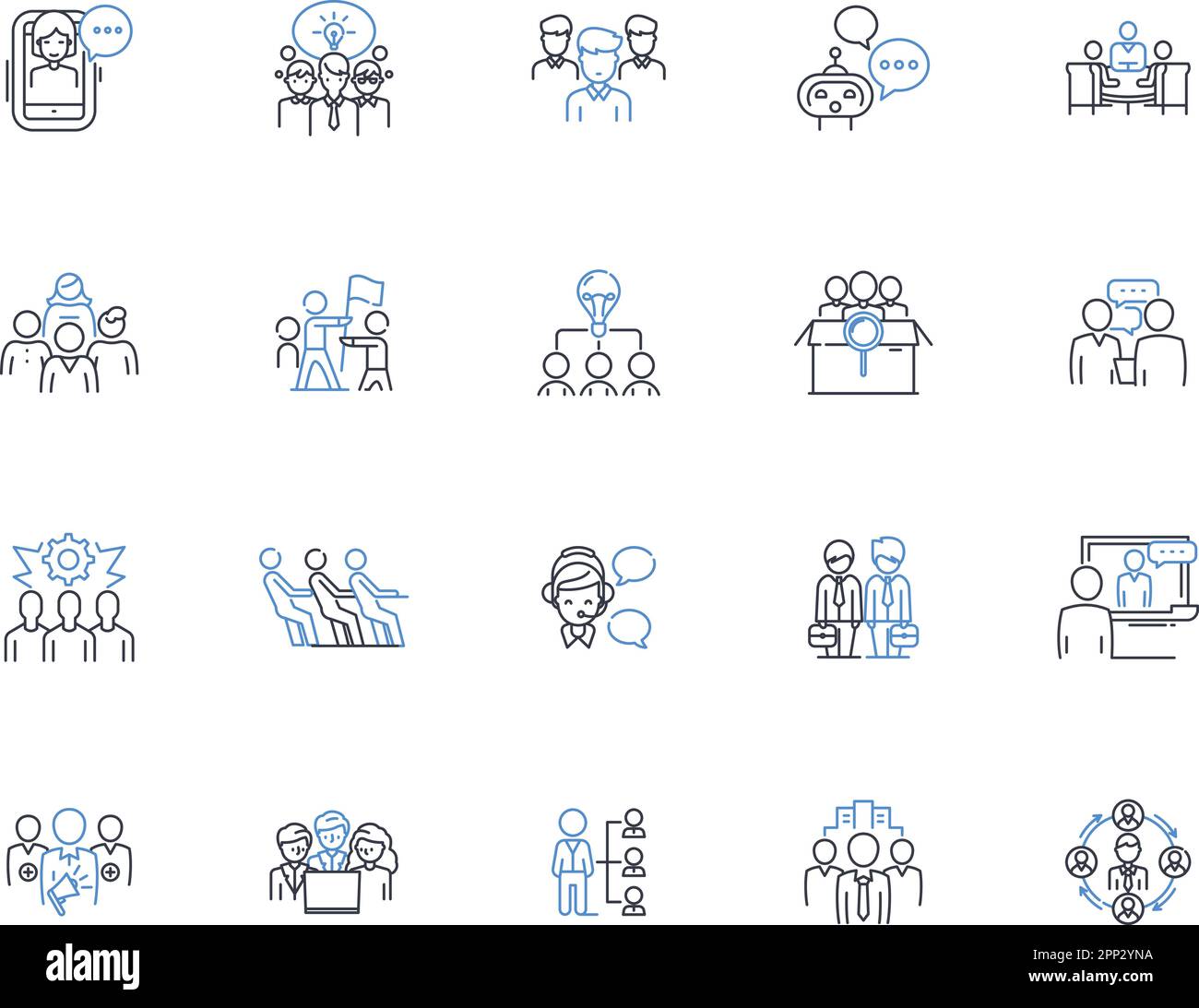 Assembly line icons collection. Construction, Joining, Integration, Compilation, Assembly line, Fabrication, Assembling vector and linear illustration Stock Vector