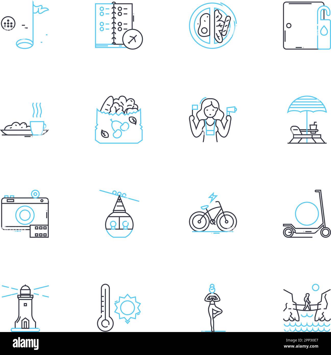 Odyssey linear icons set. Epic, Odyssey, Journey, Mythology, Mythos, Adventure, Quest line vector and concept signs. Cyclops,Polyphemus,Nautical Stock Vector