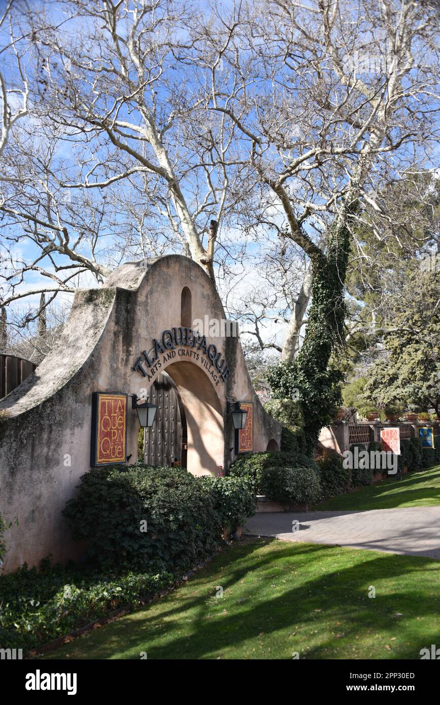 Sedona, Arizona. U.S.A. February 20, 2018. Tlaquepaque Village. Quaint