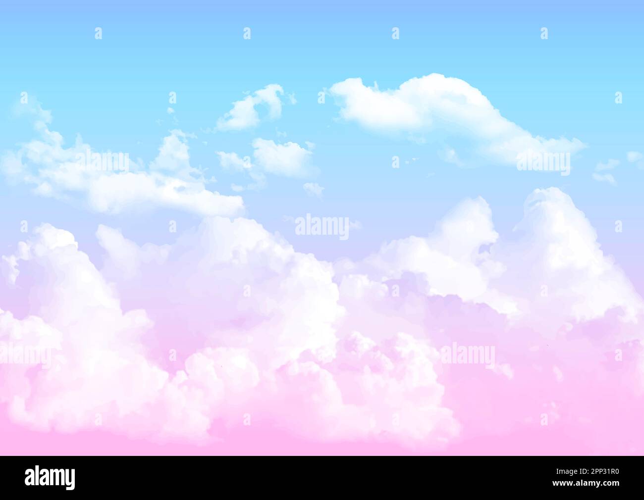 Abstract sky background with pastel sugar cotton clouds Stock Vector ...