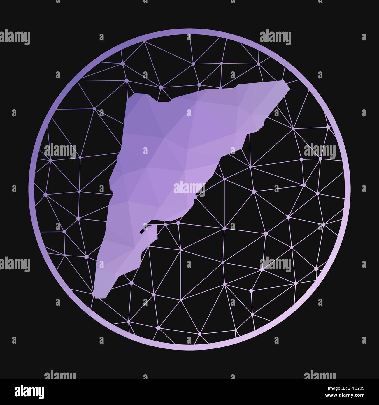Salt Cay, Turks Islands icon. Vector polygonal map of the island. Salt ...