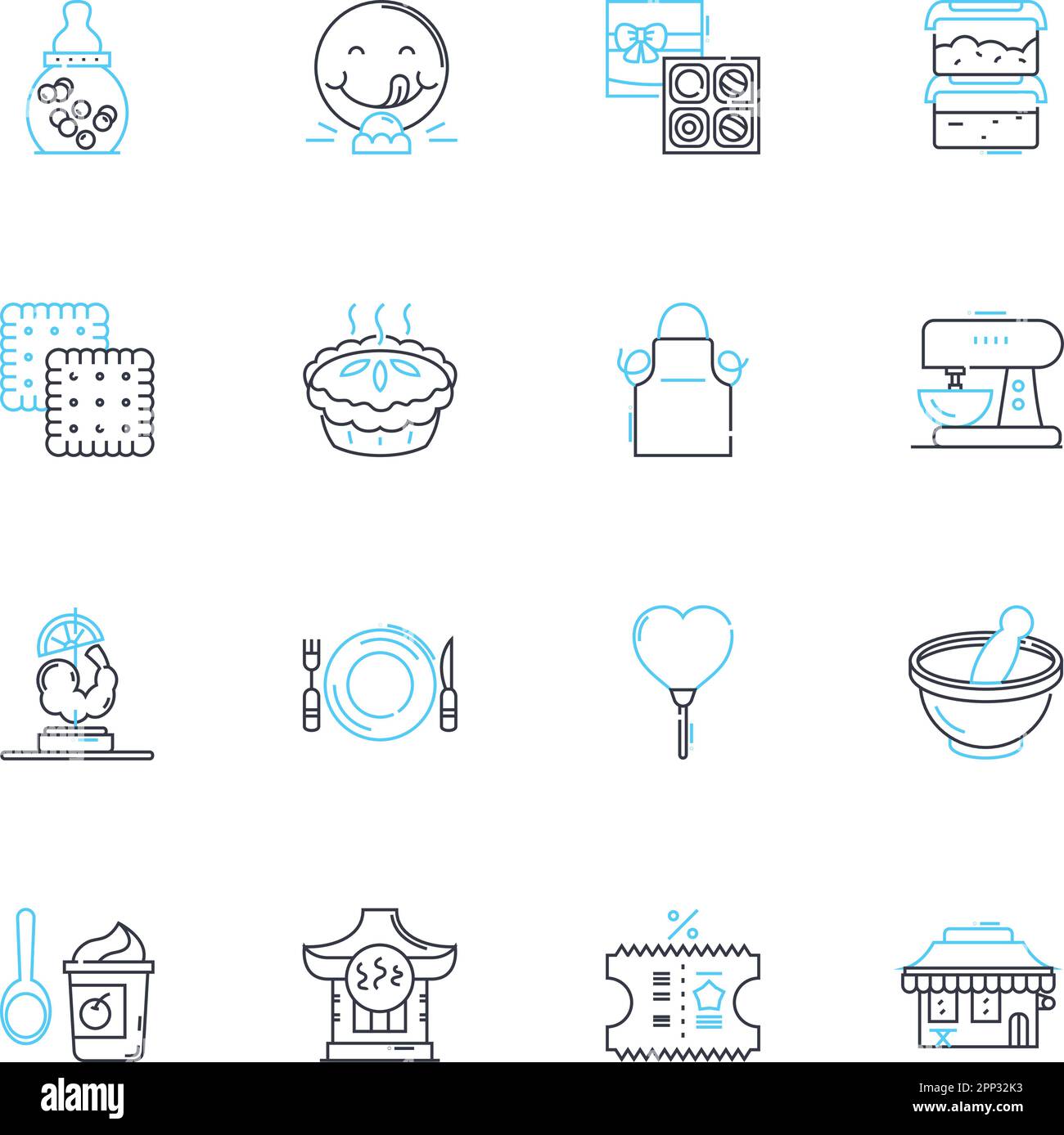 Soup chef linear icons set. Broth, Bouillon, Stew, Consomm?, Chowder, Gumbo, Bisque line vector and concept signs. Minestr,Pho,Ramen outline Stock Vector