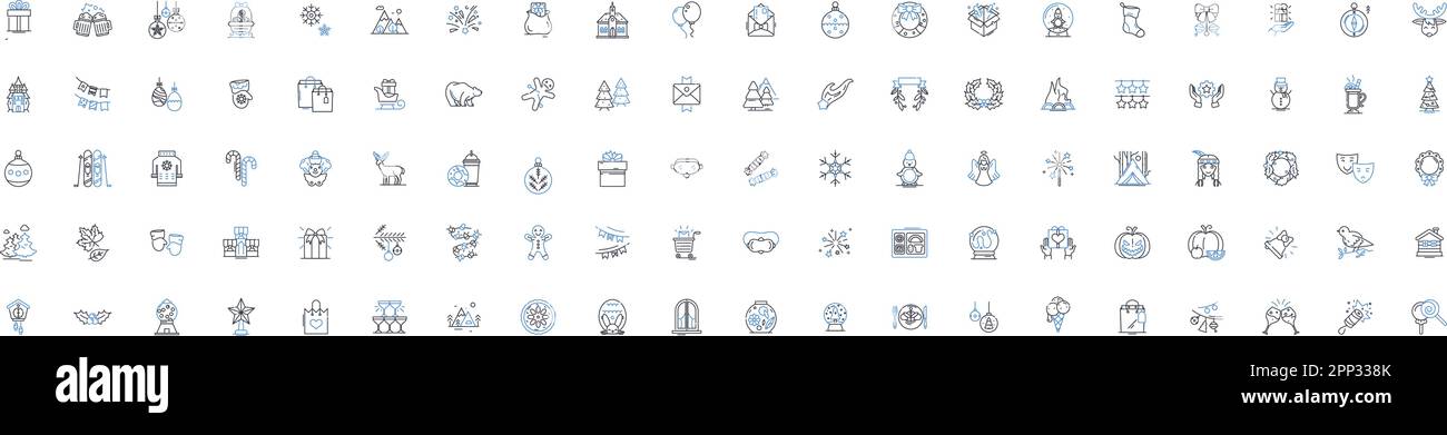 Yuletide line icons collection. Rejoice, Festive, Tradition, Fireplace ...