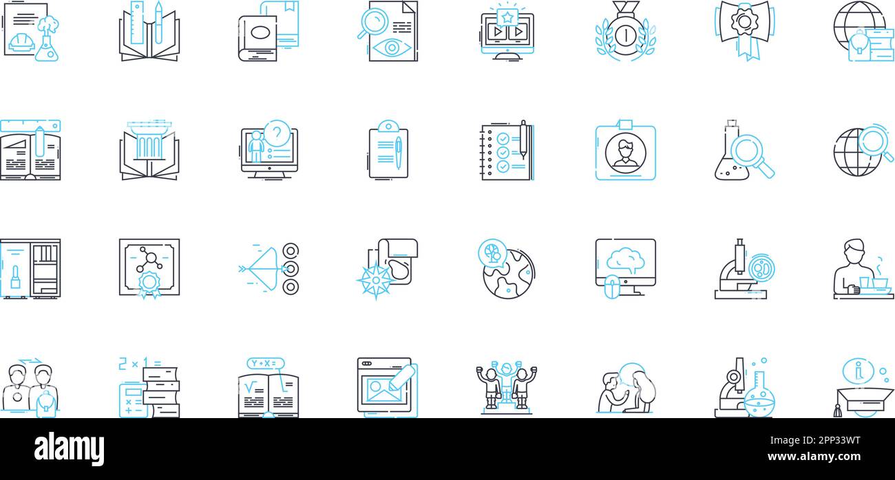 Technical Skills linear icons set. Coding, Engineering, Programming, Development, Designing, Nerking, Troubleshooting line vector and concept signs Stock Vector