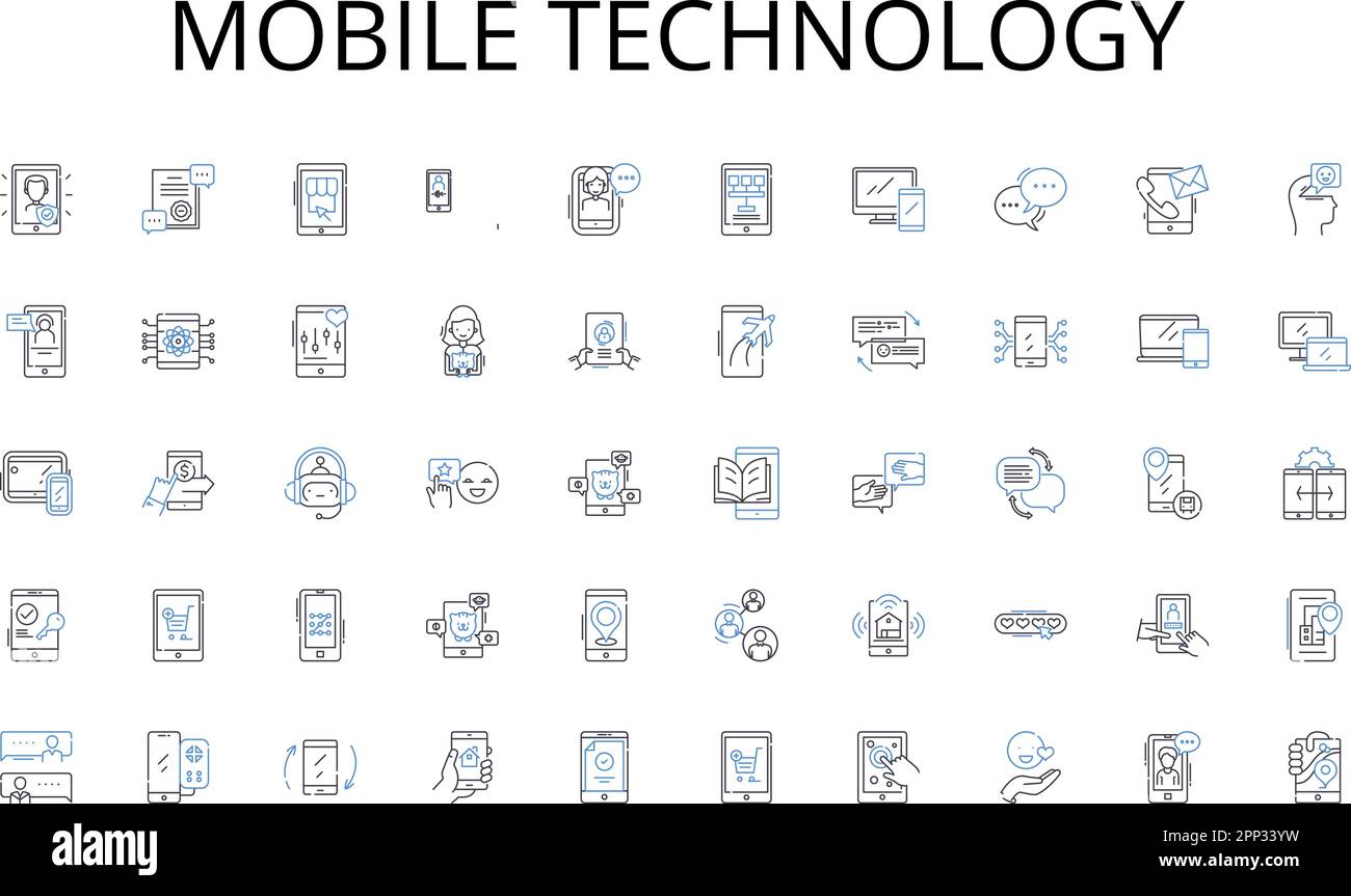 Mobile technology line icons collection. Diagnosis , Treatment ...
