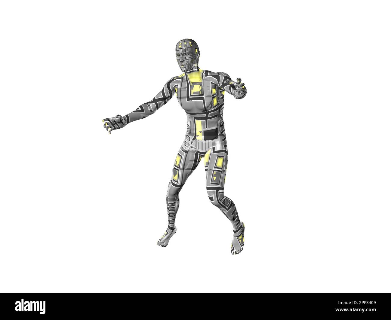 Robot android illustration isolated over white Stock Photo - Alamy