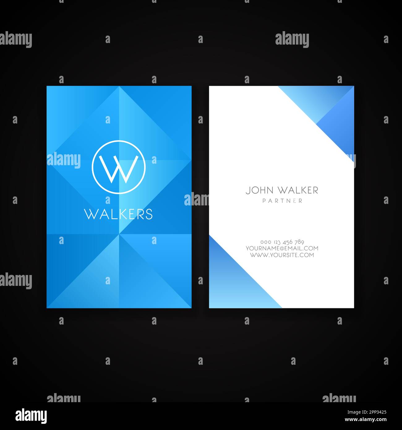 Business card template with a low poly design Stock Vector Image & Art ...