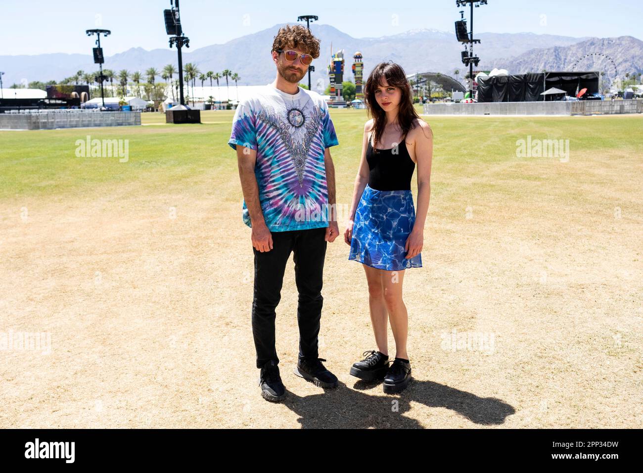 Matthew Lewin, left, and Mica Tenenbaum of Magdalena Bay pose at the