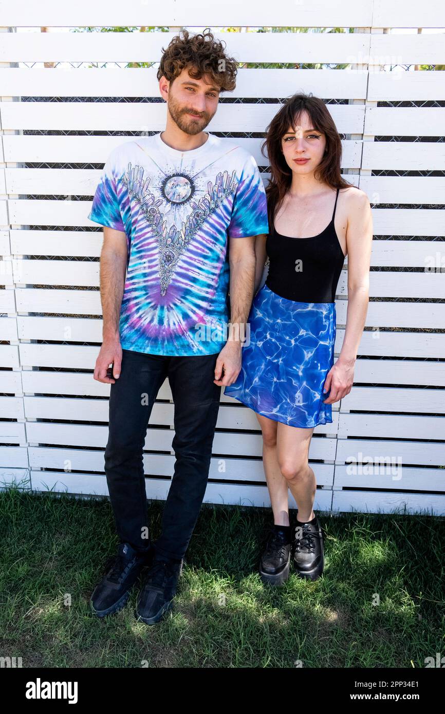 Matthew Lewin, left, and Mica Tenenbaum of Magdalena Bay pose at the