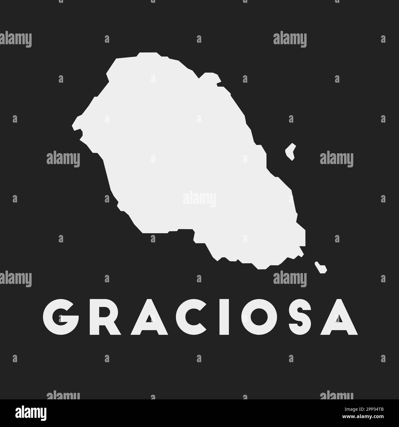 Graciosa icon. Island map on dark background. Stylish Graciosa map with