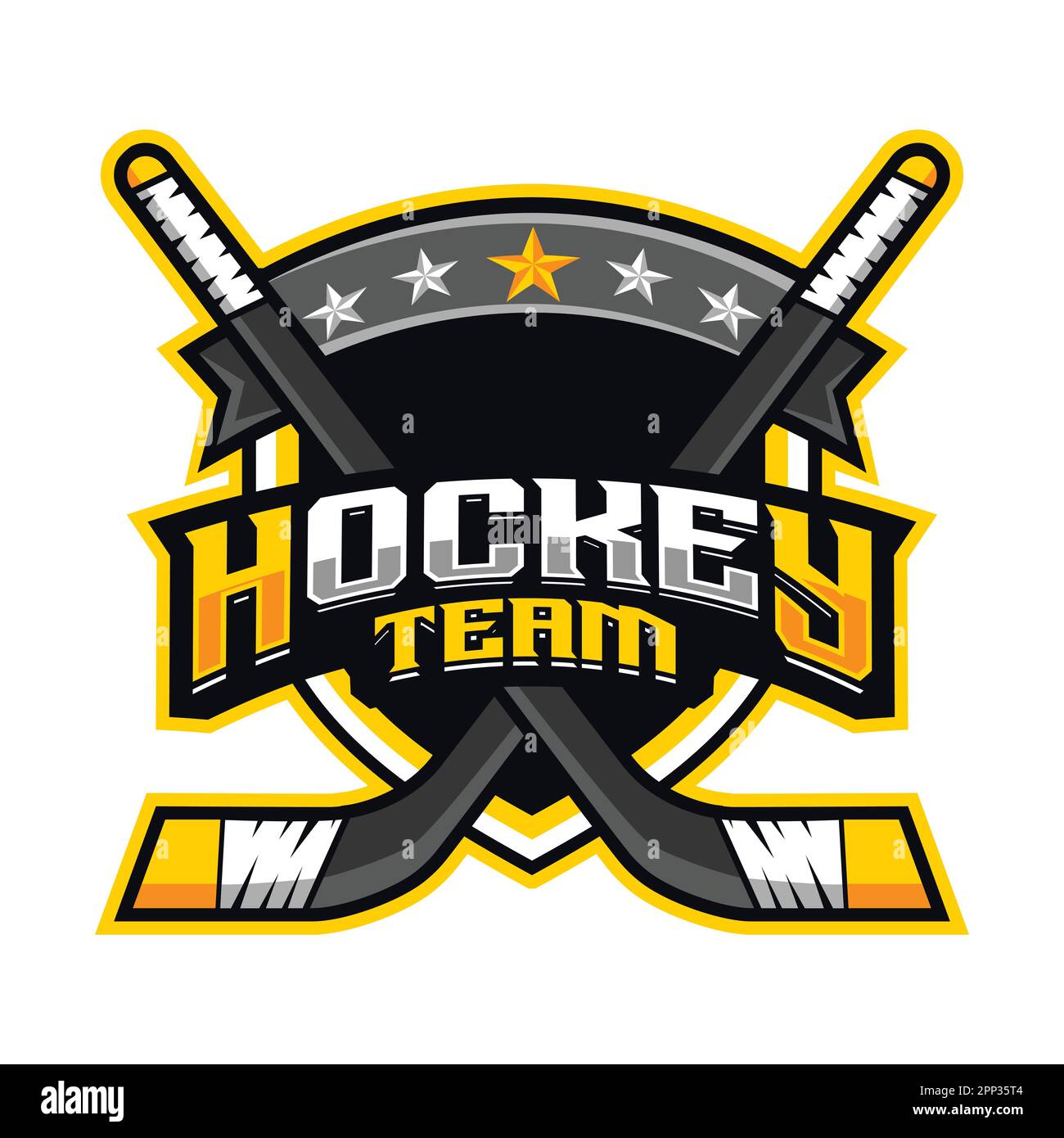 Hockey Team Mascot Logo Design Stock Vector Image Art Alamy