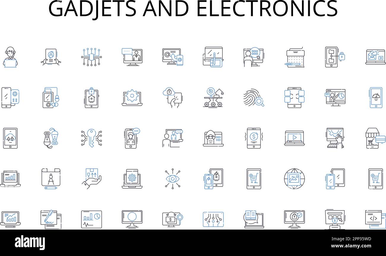 Gadjets and electronics line icons collection. Innovation, Technology ...