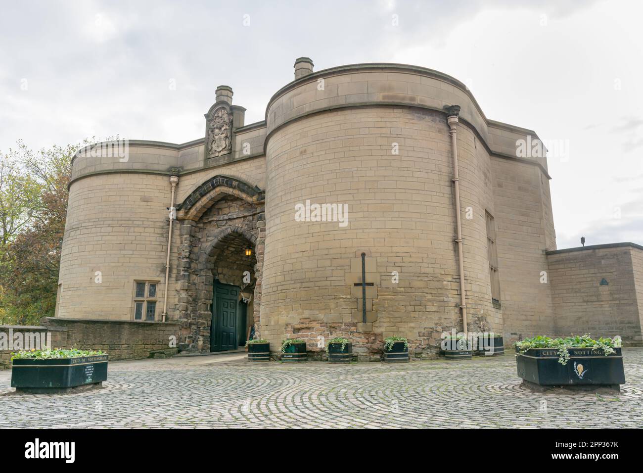 The gatehouse was built when an outer bailey was added during the Middle Ages to Nottingham Castle, which was established in 1068. Stock Photo