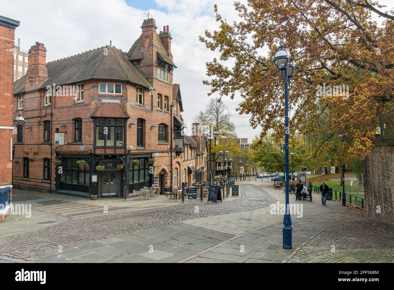 The Castle Pub Nottingham at Mortimer House, designed by local architect Watson Fothergill in 1883. Stock Photo