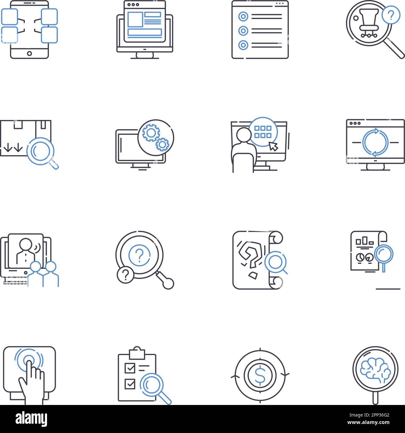 Up-and-down line icons collection. Fluctuation, Rollercoaster, Inconsistency, Bipolar, Oscillation, Volatility, Alternation vector and linear Stock Vector