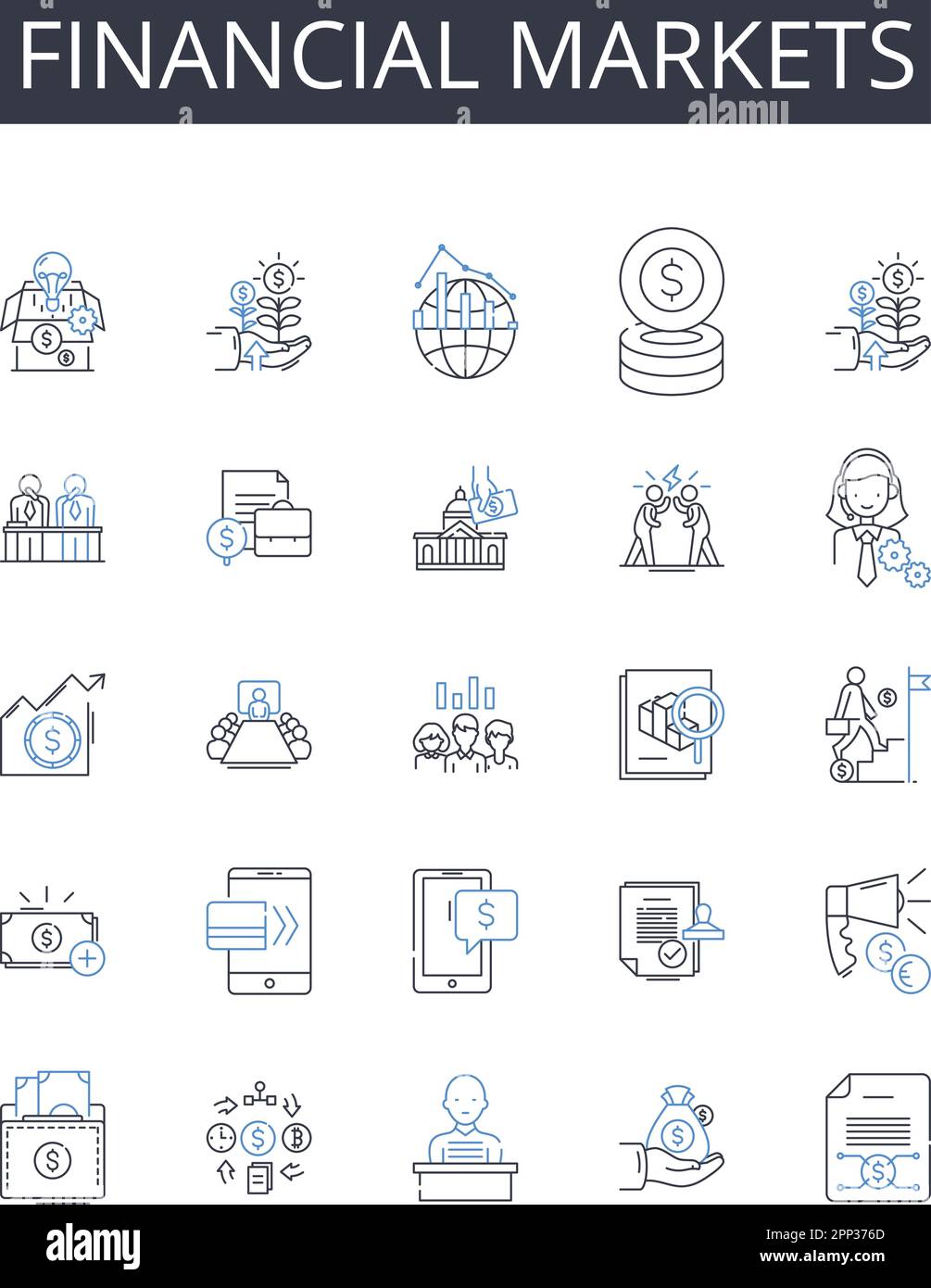 Financial markets line icons collection. Boxing, Kickboxing, Martial ...