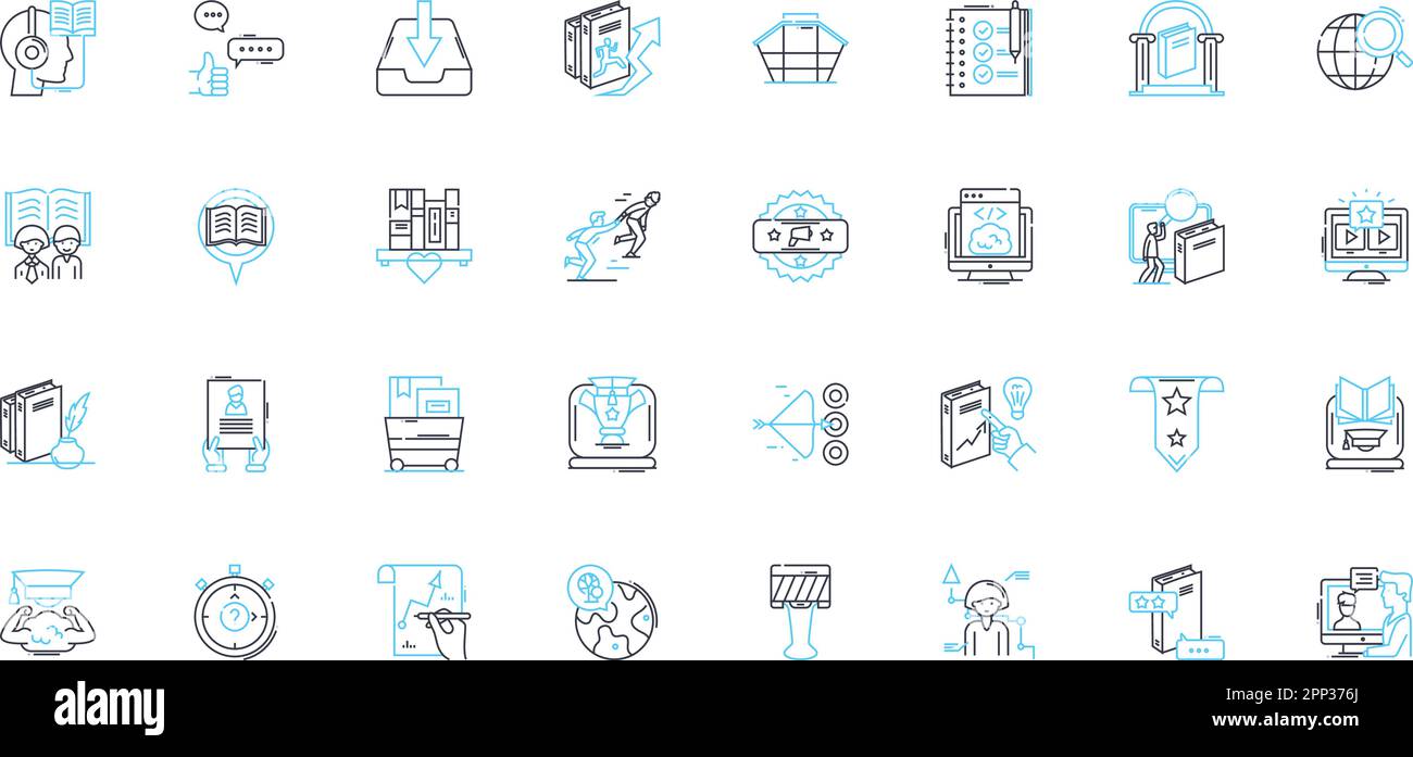 Investigation notion linear icons set. Suspicious, Evidence, Clues, Detectives, Interrogation, Crime, Motive line vector and concept signs. Hunch Stock Vector