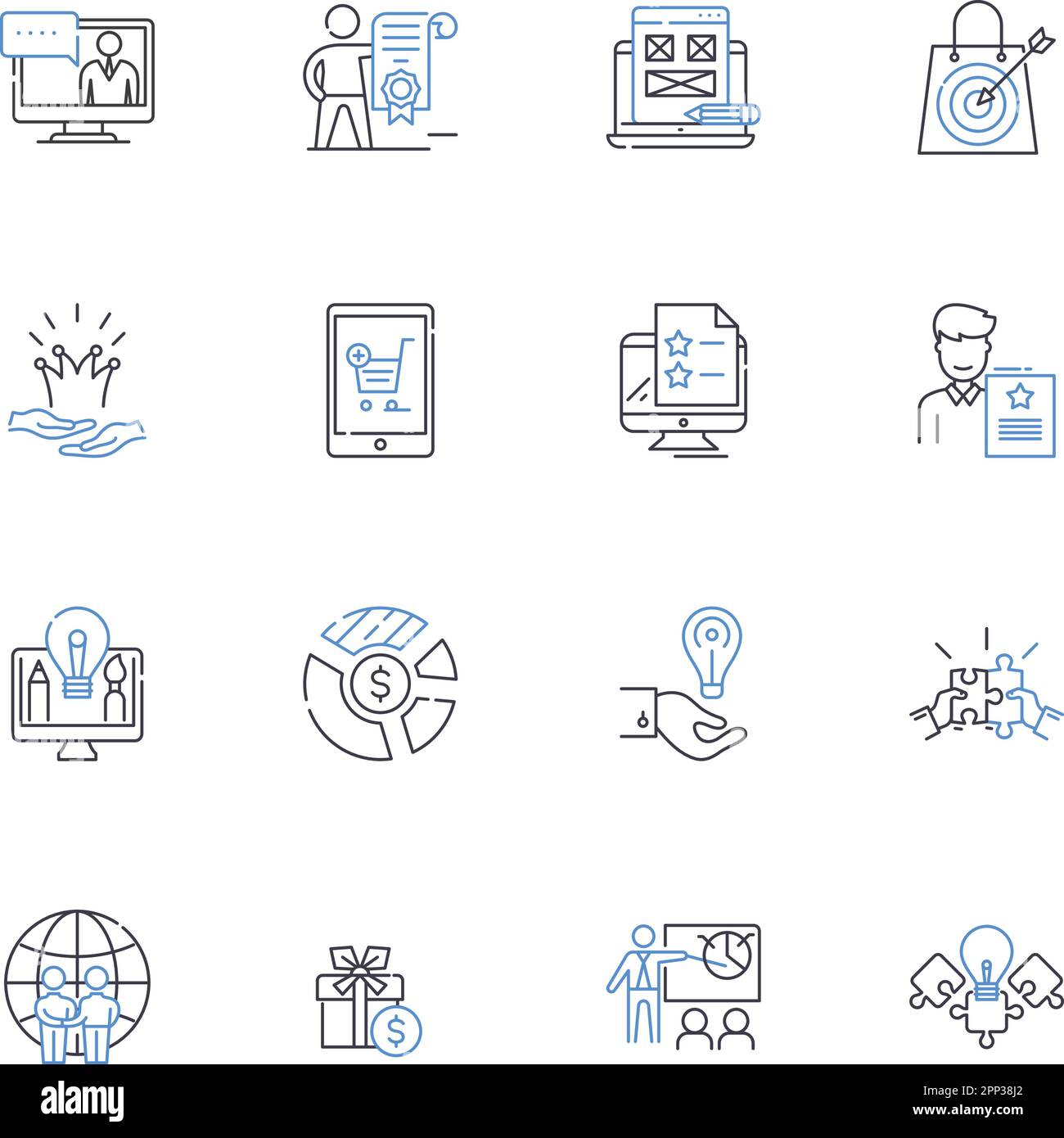 Trading line icons collection. Stocks, Forex, Shares, Investment, Commodities, Derivatives, Options vector and linear illustration. Futures,Arbitrage Stock Vector