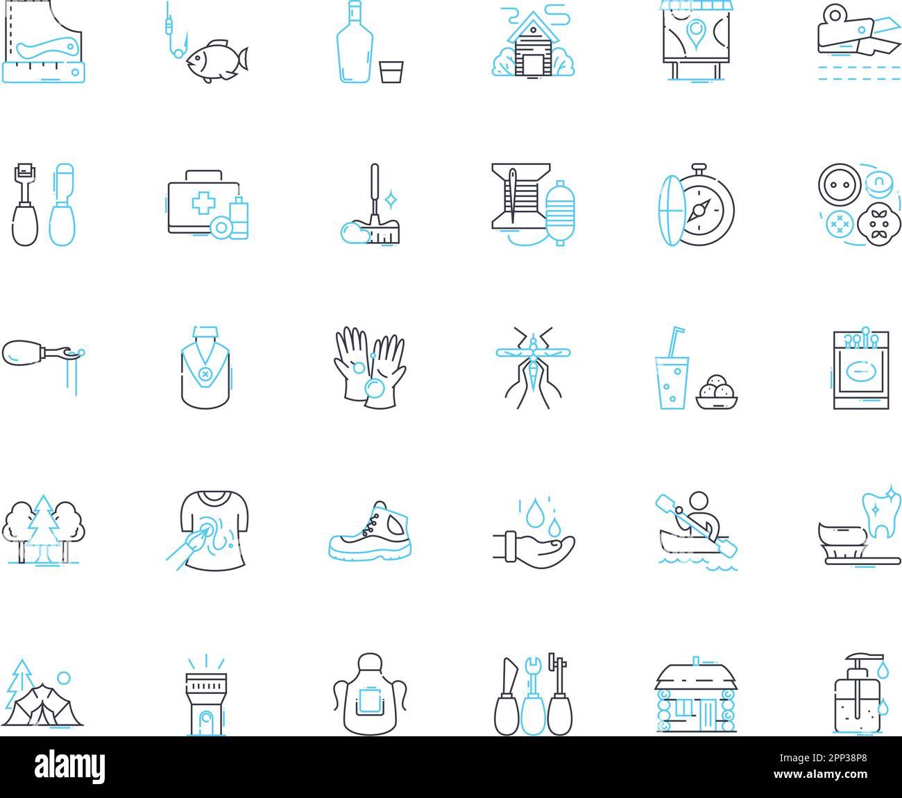 Indoor and outdoor lifestyle linear icons set. Cozy, Serene, Fresh ...