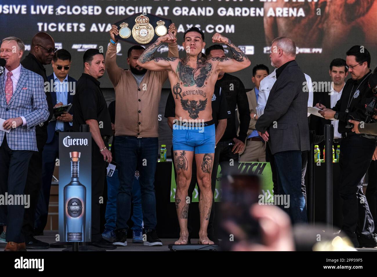 Las Vegas, Nevada, USA. 21st Apr, 2023. Gabriel Rosado weighs in at167
