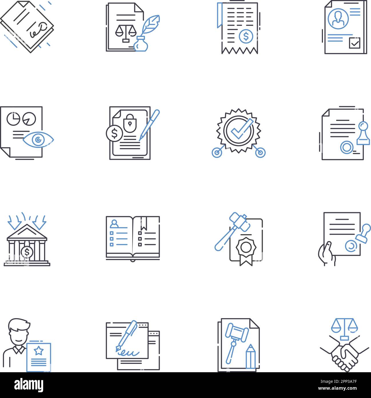 Enforceable line icons collection. Legal, Binding, Mandatory ...