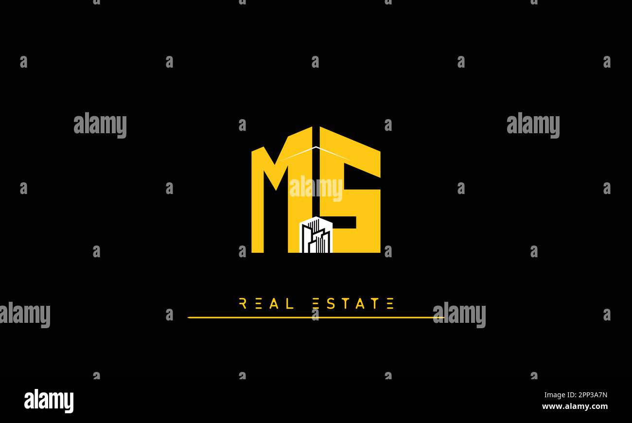 Alphabet letters Modern Creative logo MS , SM Stock Vector