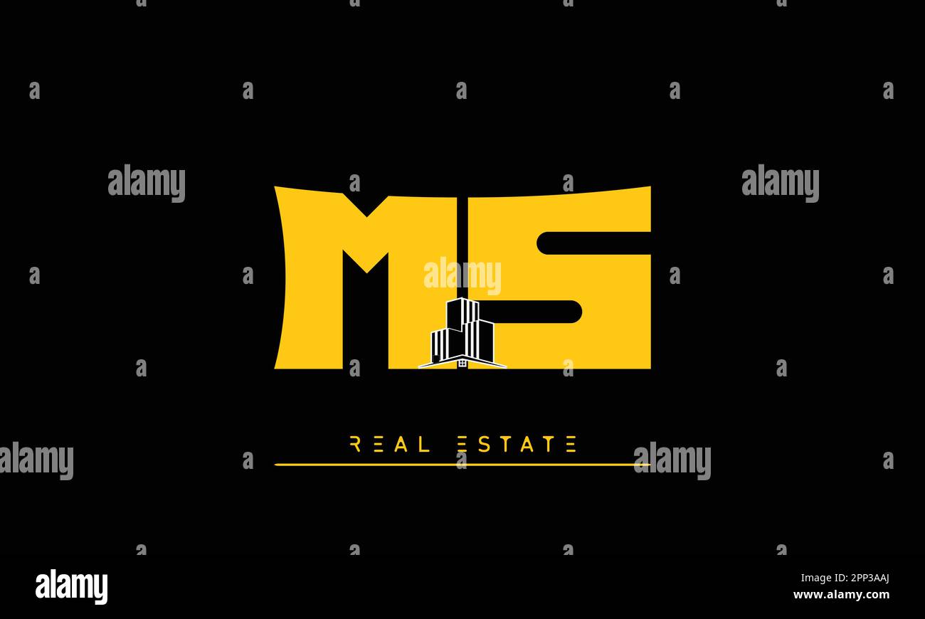 Alphabet letters Modern Creative logo MS , SM Stock Vector
