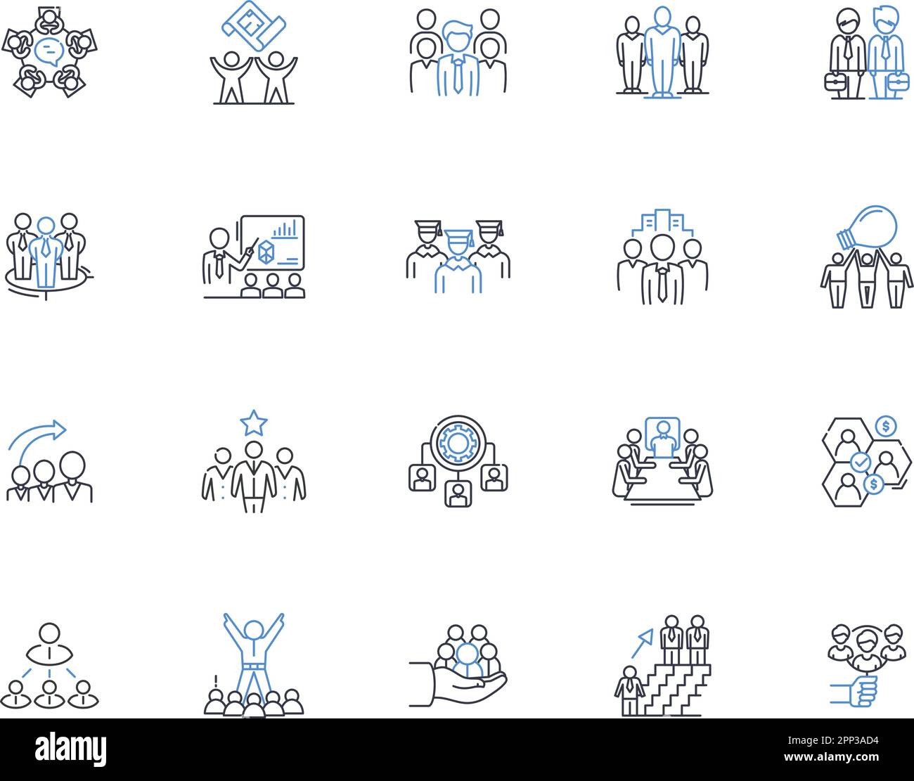 HR team line icons collection. Recruitment, Diversity, Retention ...